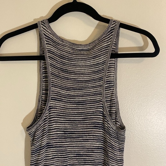 Theory Space-Dye Tank Racerback Midi Dress Blue and White Sz Small - Picture 13 of 13